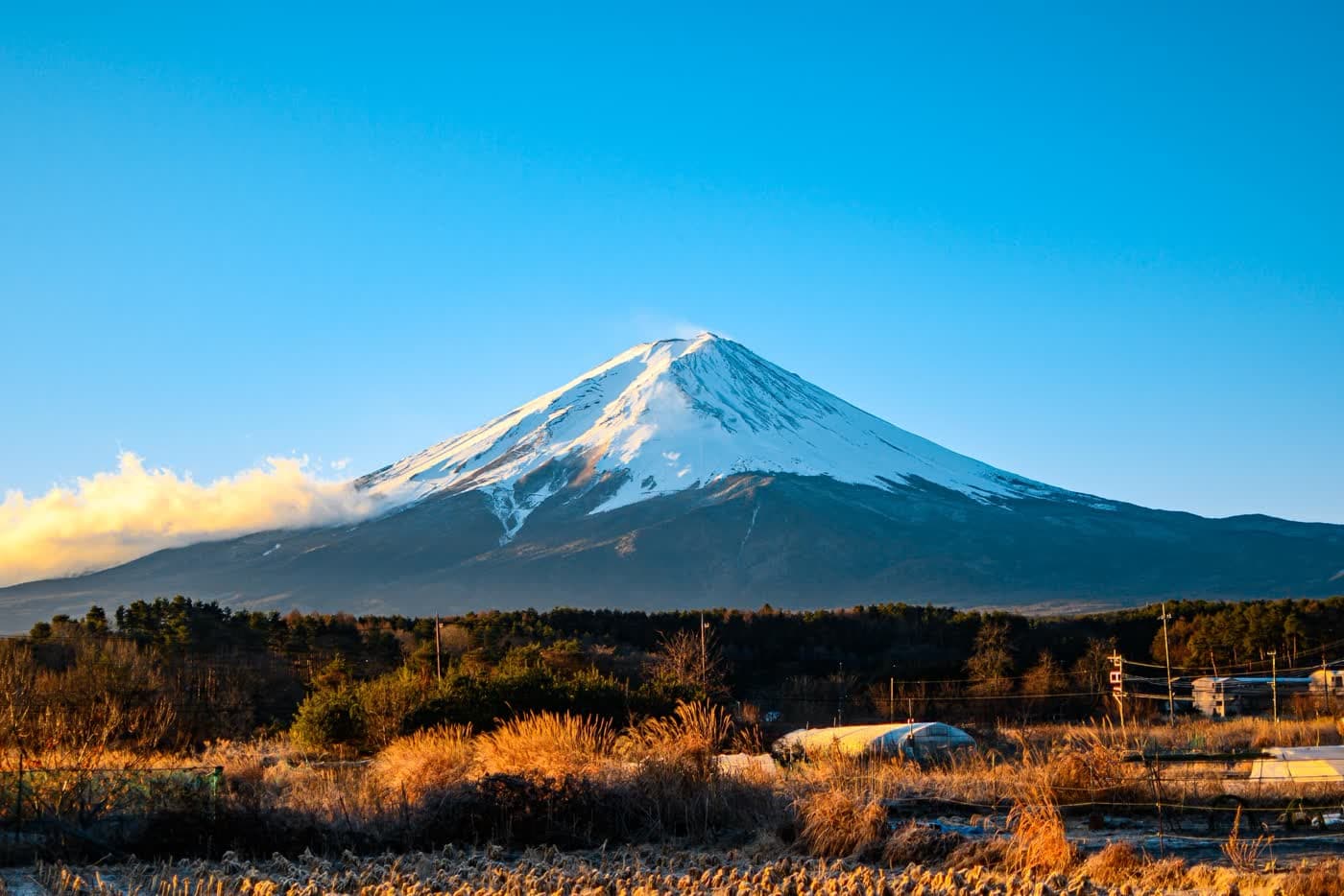 Mount Fuji under a clear sky