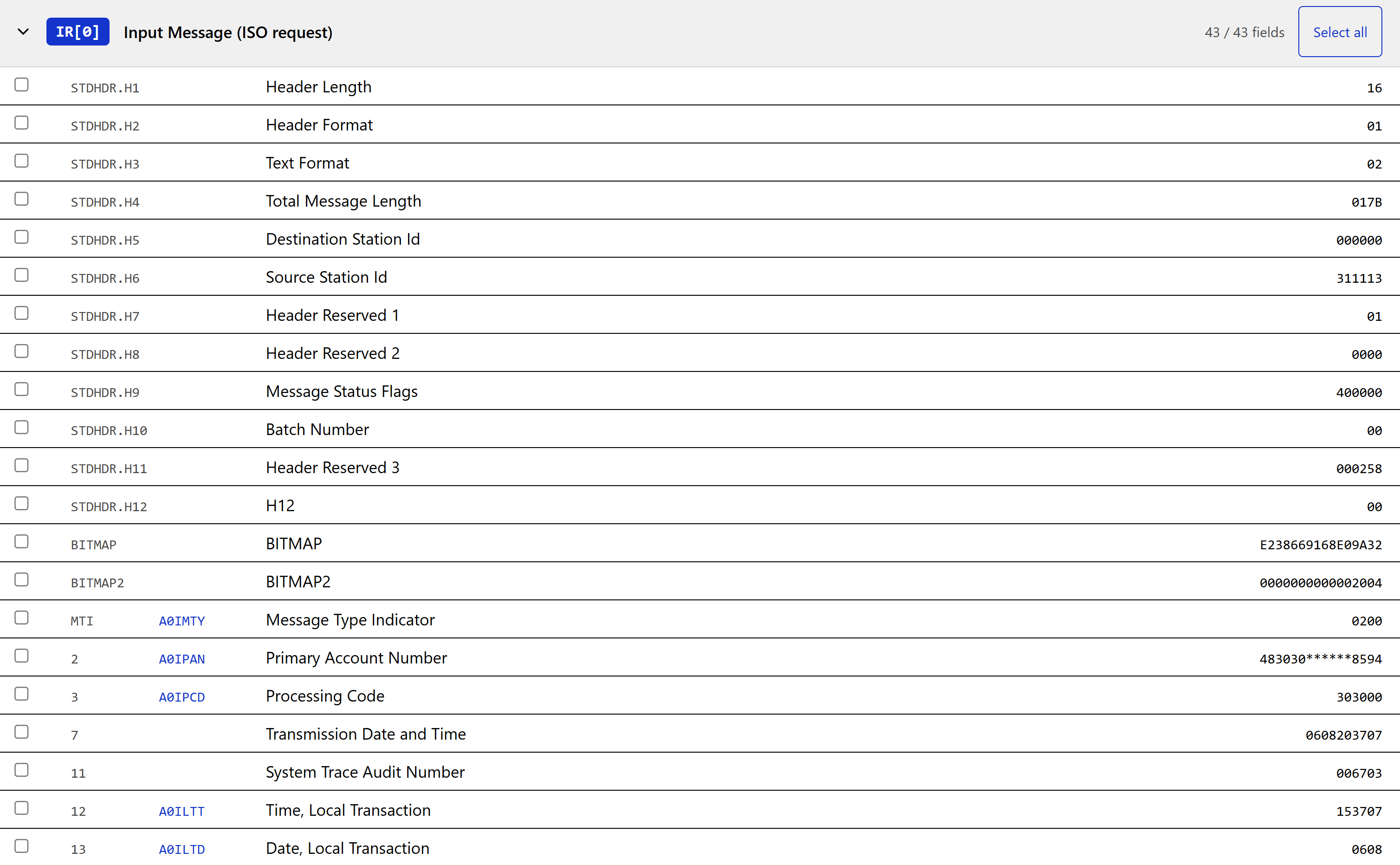 Parsed Logprint Fields